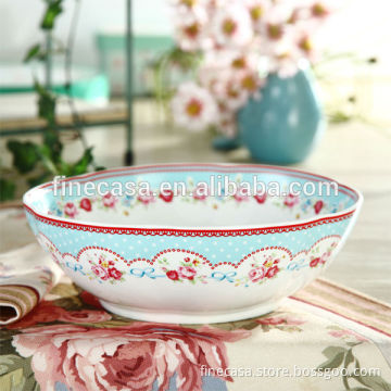 9 Inches Elegant Style New Bone China Floral Salad Bowl of Mary Garden